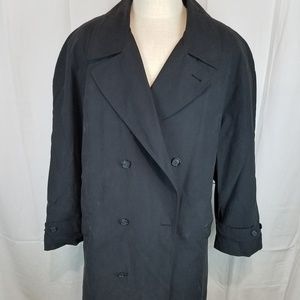 Bill Blass Men's Black Trench Coat Lined  42 Reg